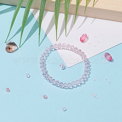 DIYジュエリー作成キット  1640個の双円錐とロンデルと楕円形と丸いガラス/アクリルビーズ  20ピースハート透明ガラスペンダント  ミックスカラー  ビーズ：1640個/箱&nbsp;DIY-YW0002-94G