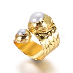 Adjustable Pearl Cuff Finger Rings&nbsp;RJEW-K229-H01