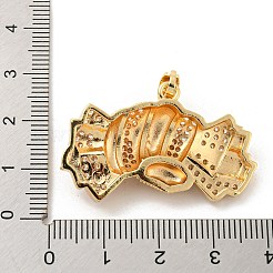 Brass Micro Pave Cubic Zirconia Pendants&nbsp;KK-P250-37G