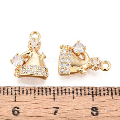 Brass Micro Pave Cubic Zirconia Charms&nbsp;KK-N263-134G