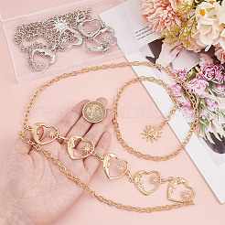 2Pcs 2 Colors Moon & Sun Alloy Link Chain Belts&nbsp;AJEW-GO0001-78A