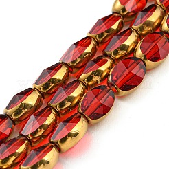 Electroplate Transparent Glass Beads Strands&nbsp;EGLA-G037-03A-HP