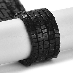 天然石瑪瑙ビーズ連売り  染め  正方形  ブラック  2.5x2.5x1.5mm  穴：1mm  約236個/連  15.08''（38.3センチメートル）&nbsp;G-M422-A01-01A