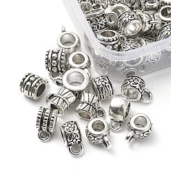 100Pcs 10 Style Tibetan Style Alloy Tube Bails&nbsp;FIND-YW0003-16