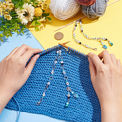 Glass & Acrylic Beaded Knitting Row Counter Chains&nbsp;HJEW-AB00547