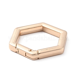 亜鉛合金スプリングゲートリング  六角  ライトゴールド  35x39x5mm  内径：25.5x29mm&nbsp;FIND-WH0111-350KCG