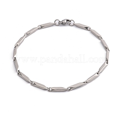 Tarnish Resistant Unisex 201 Stainless Steel Bar Link Chain Bracelets&nbsp;BJEW-L637-35B-P