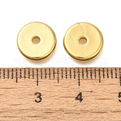 真鍮製スペーサービーズ  フラットラウンド  ゴールドカラー  10x2mm  穴：1.9mm&nbsp;KK-B121-02A-G