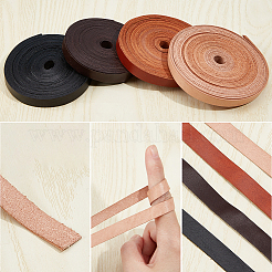 5m平牛革紐  ジュエリーDIY製版材料  ペルー  10x1mm  約5.47ヤード（5m）/バンドル&nbsp;WL-GF0001-22C-04