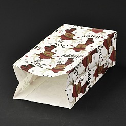 クリスマステーマ長方形紙袋  ハンドルなし  ギフト＆フードパッケージ用  象模様  12x7.5x23cm&nbsp;CARB-G006-01J