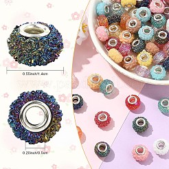 100Pcs 2 Styles Resin Rhinestone European Beads&nbsp;RESI-YW0006-01