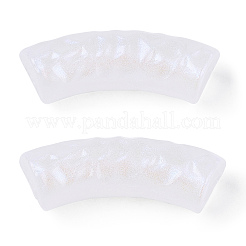 アクリルチューブビーズ  カーブチューブ  ABカラーメッキ  多面カット  乳白色  32x12x9.5mm  穴：2mm&nbsp;X1-OACR-N137-03D
