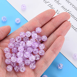 クリアクラックアクリルビーズ  ラウンド  スミレ  8x7mm  穴：1.8~2mm  約1745個/500g&nbsp;MACR-S373-66-N06
