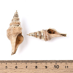 Natural Sea Shell Pendants with Golden Brass Edge&nbsp;BSHE-T014-20