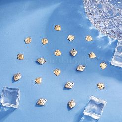 120個2スタイル304ステンレススチールチャーム  ハート  ゴールドカラー  10~12x8~9x0.8~3mm  穴：1mm  60個/スタイル&nbsp;STAS-DC0002-43