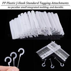 1500個 3スタイル PPプラスチックJフック標準タグ付けアタッチメント  ppプラスチックフック  hangtagフック  プラスチック標準タグガンファスナー  ホワイト  45~105x15~58mm  500個/スタイル&nbsp;FIND-NB0002-92