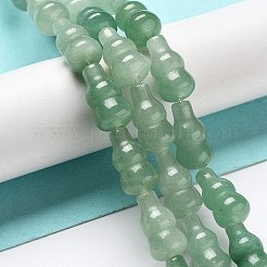 天然石グリーンアベンチュリンビーズ連売り  ヒョウタン  14.5~15x8~8.5mm  穴：1.2mm  約13個/連  7.32~7.40インチ（18.6~18.8cm）&nbsp;G-P528-G01-01