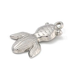 304ステンレスペンダント  金魚チャーム  ステンレス鋼色  25.5x14.5x3mm  穴：1.8mm&nbsp;STAS-N103-76P