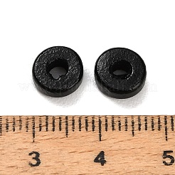メープルウッドビーズ  フラットラウンド  ブラック  8x4mm  穴：3mm&nbsp;WD-CBA7A54-05E
