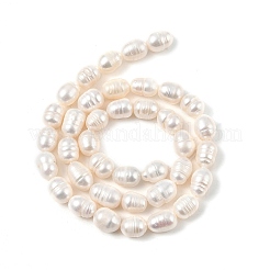 天然養殖淡水パールビーズ連売り  ライス  グレードA  古いレース  7~8mm  穴：0.7mm  約38~39個/連  13.78~13.98''（35~35.5センチメートル）&nbsp;PEAR-I007-01D-04A