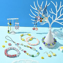 手作りランプワークビーズ  花の丸  ミックスカラー  12mm  穴：1.8mm&nbsp;LAMP-SZ0001-43B-02