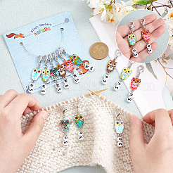 Alloy Enamel & Acrylic Pendant Locking Stitch Markers&nbsp;HJEW-AB00179