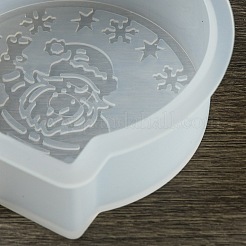 Diyのシリコーンキャンドル型  クリスマステーマの樹脂鋳造型  UVレジン用  エポキシ樹脂工芸品作り  ホワイト  78x77x26mm&nbsp;LS-DIY-A055-02B