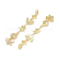 Brass Micro Pave Clear Cubic Zirconia Big Pendants&nbsp;CU-E004-01G