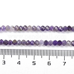 天然石アメジストビーズ連売り  多面カット  ロンデル  3.5~4x3mm  穴：0.7mm  約127~132個/連  14.96~15.16''（38~38.5センチメートル）&nbsp;G-G139-B09-01