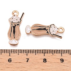 合金エナメルチャーム  ライトゴールド  鉛フリー＆カドミウムフリー  アイスクリームチャーム  桃パフ  23x9x1mm  穴：1.6mm&nbsp;ENAM-T020-49-RS