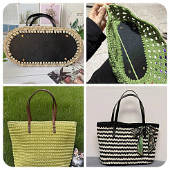 1Pc Oval PU Leather Knitting Crochet Bags Nail Bottom Shaper Pad&nbsp;DIY-TA0014-91C