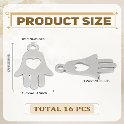 16Pcs 304 Stainless Steel Charms&nbsp;STAS-LP0003-16