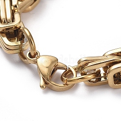 Ion Plating(IP) Unisex 201 Stainless Steel Byzantine Chain Bracelets&nbsp;BJEW-L637-34C-G