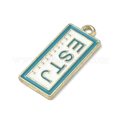 Mbtiテーマ合金エナメルペンダント  ゴールドカラー  estjという単語が書かれた長方形  11.5x28x1.5mm  穴：1.8mm&nbsp;LS-ENAM-I083-01G-02