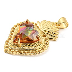 Rack Plating Brass Pendants&nbsp;ZIRC-L100-163G-01