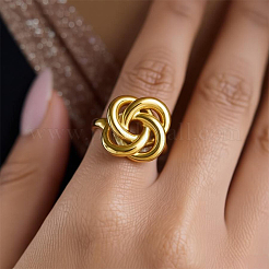 Geometric Spiral 304 Stainless Steel Rings&nbsp;PQ1918-4