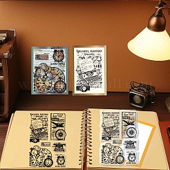PVCプラスチッククリアスタンプ  DIYスクラップブッキング用  装飾的なフォトアルバム  カード作り  クロック  160x110mm&nbsp;DIY-WH0631-0680
