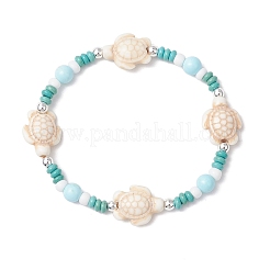 Dyed Synthetic Turquoise & Natural Howlite Beads Bracelets for Women&nbsp;BJEW-JB11794-02