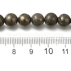 天然石パイライトビーズ連売り  ラウンド  8~9mm  穴：1.2mm  約49個/連  15.35''（39センチメートル）&nbsp;G-H059-A01-01