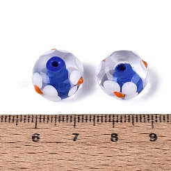 手作りランプワークビーズ  花とロンデル  藤紫色  13~15.5x9~10mm  穴：1.2~2mm&nbsp;LAMP-Q039-04B