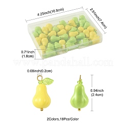 36Pcs 2 Colors Acrylic Gourd Pendants&nbsp;PALLOY-FS00068