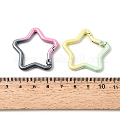 Spray Paint Alloy Spring Gate Rings&nbsp;X-FIND-C086-02A