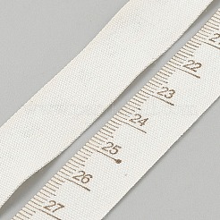 綿定規  目盛付きコットンテープ  フラット  アンティークホワイト  1.5cm&nbsp;AJEW-WH0695-031B