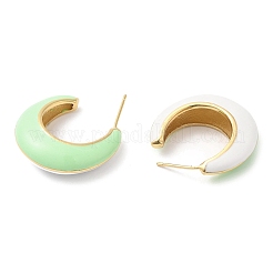 Rack Plating Brass Round Stud Earrings with Enamel&nbsp;EJEW-D059-12G-01