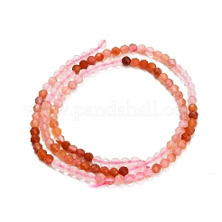 Gradient Color Natural Rose Quartz & Red Hematoid Quartz Beads Strands&nbsp;GG-CBA1668-A03-3mm