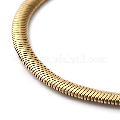 Ion Plating(IP) 304 Stainless Steel Flat Snake Chain Bracelets&nbsp;BJEW-O186-06C-G