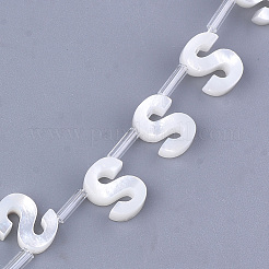 シーシェルビーズ  トップドリルビーズ  文字L  文字.s  10x7x3mm  穴：0.8mm&nbsp;X-SHEL-T012-60S