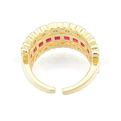 Cubic Zirconia Heart Open Cuff Ring&nbsp;RJEW-N035-137B