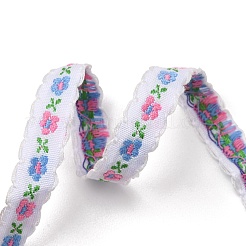 ポリエステルレースリボン  ウェーブのトリム  花柄  DIYクラフト縫製アクセサリー  ピンク  3/8インチ（11mm）  約1.09ヤード（1m）/ pc&nbsp;FB-CBA2A5D-01A