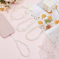 4Pcs 4 Styles Plastic Beaded Mobile Phone Lanyard Wrist Strap&nbsp;AJEW-AN0007-44
